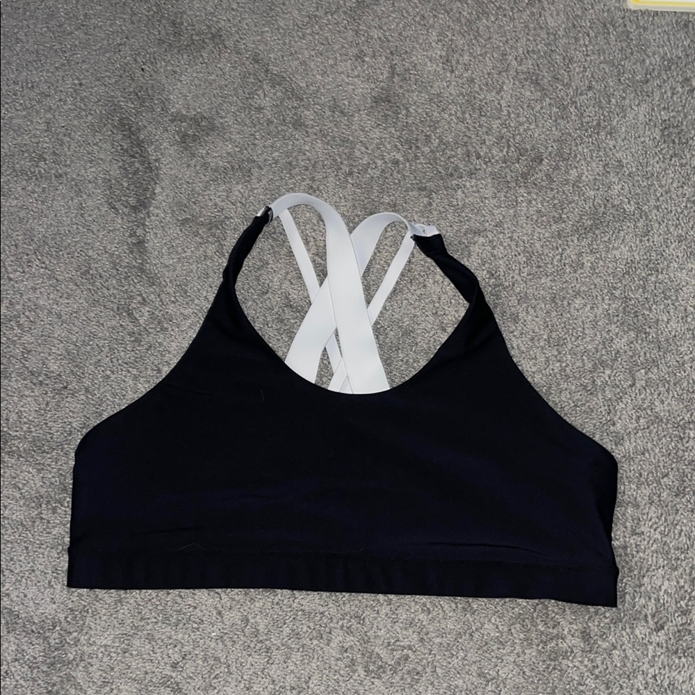 Old Navy Black Sports Bra with White Straps